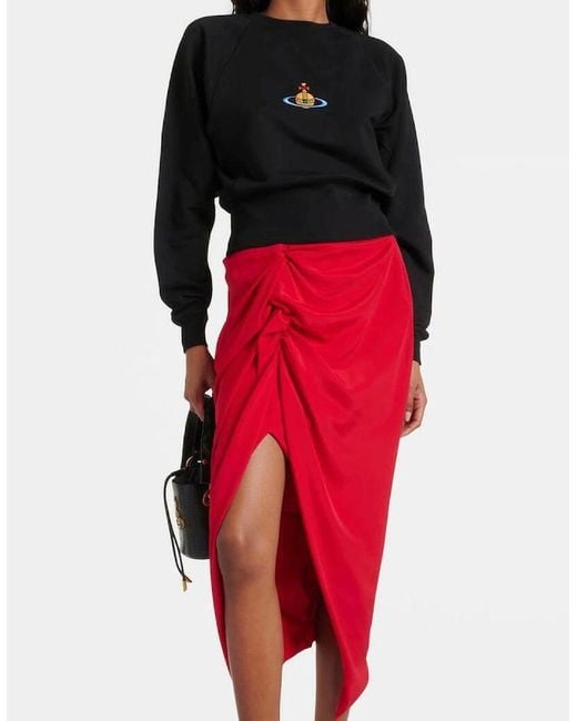 Vivienne Westwood Black Logo Cropped Cotton Sweatshirt for men