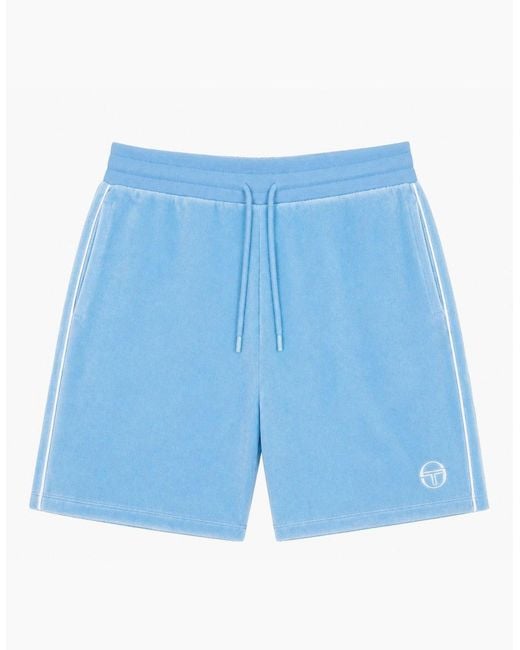 Sergio Tacchini Blue Tasso Velour Shorts Baltic Sea for men
