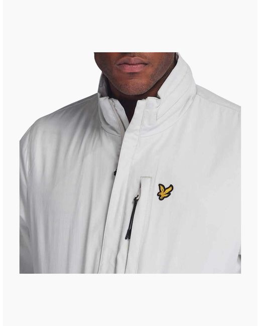 Lyle & Scott Gray Lyle & Scott Jk1220V Funnel Neck Jacket Casual Padded Lightweight Warm Coat for men