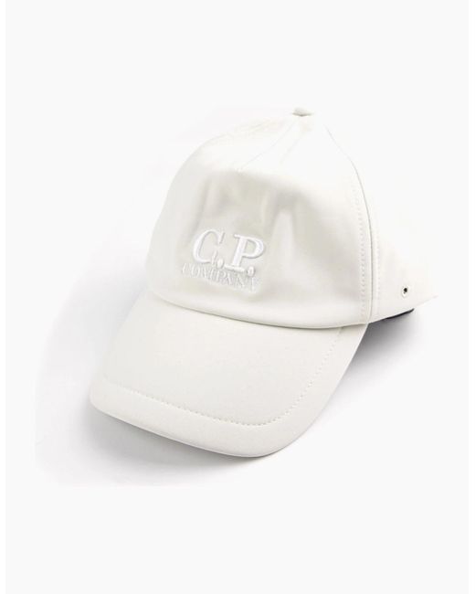 C P Company White Soft Shell Cap for men