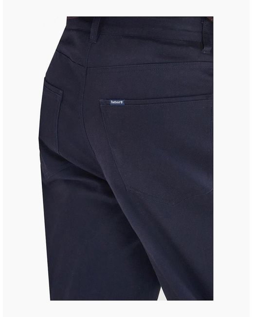Barbour Blue Dark Regular Fit Brushed Cotton Jeans for men