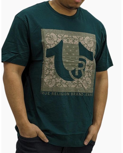 True Religion Black 107697 T Shirts Short Sleeve Buddha Soft Summer Crew Neck Tee for men