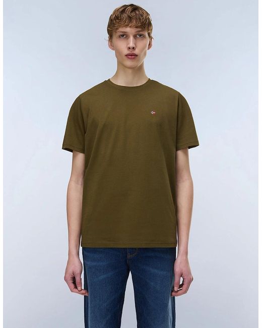 Napapijri Green Salis Jersey Short Sleeve T-Shirt for men
