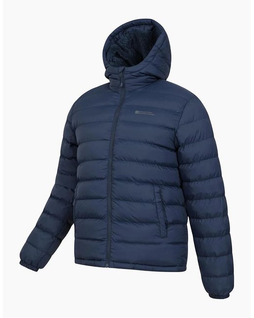 Mountain Warehouse Blue Seasons Faux Fur Lined Padded Jacket for men