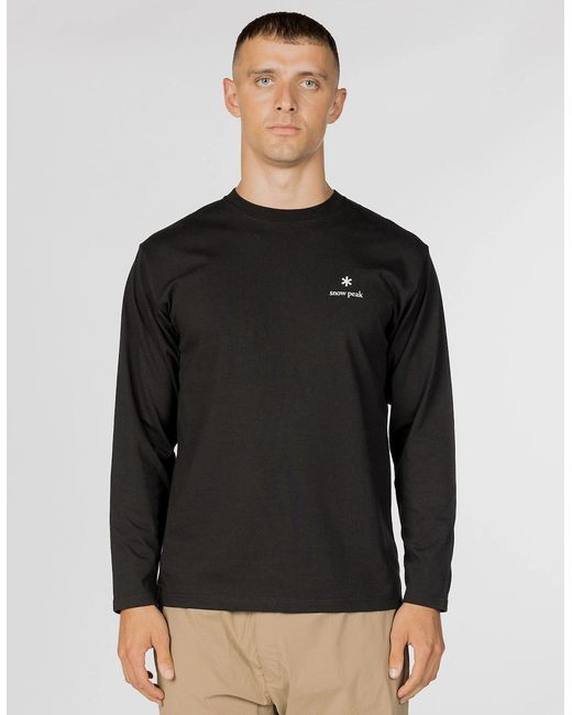 Snow Peak Black Snow Peak Nsd Long Sleeve Logo T-Shirt for men