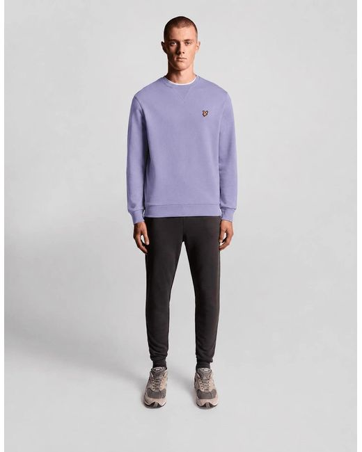 Lyle & Scott Purple Cotton Crew Neck Sweatshirt for men