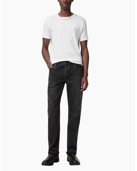 AllSaints White All Saints T Shirts Tonic Crew Neck Short Sleeve Rumskull Plain Casual Tops for men