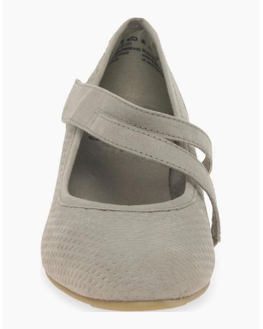 Softline Gray Elizabeth Mary Jane Court Shoes