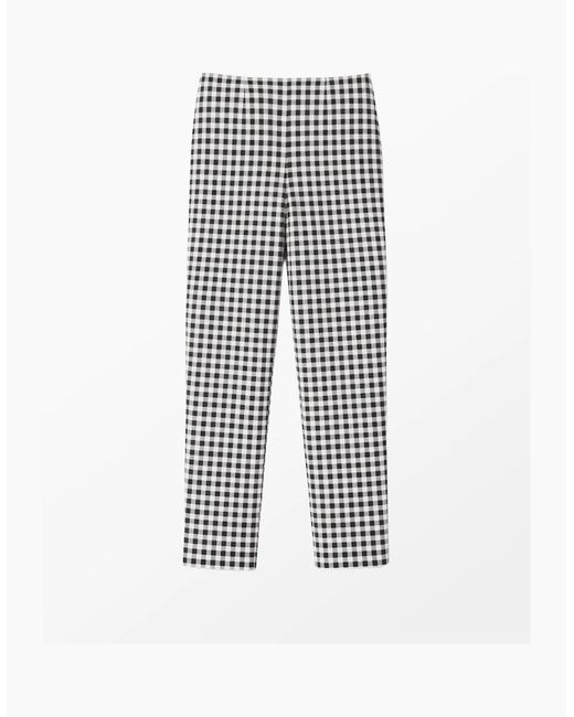 Ro&zo Gray And Ivory Gingham 7/8 Capri