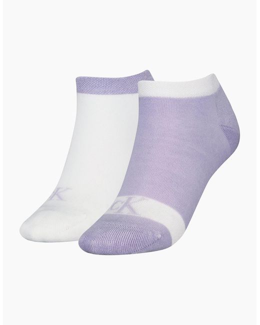 Calvin Klein Purple 2 Pack Trainer Ankle Socks Lilac