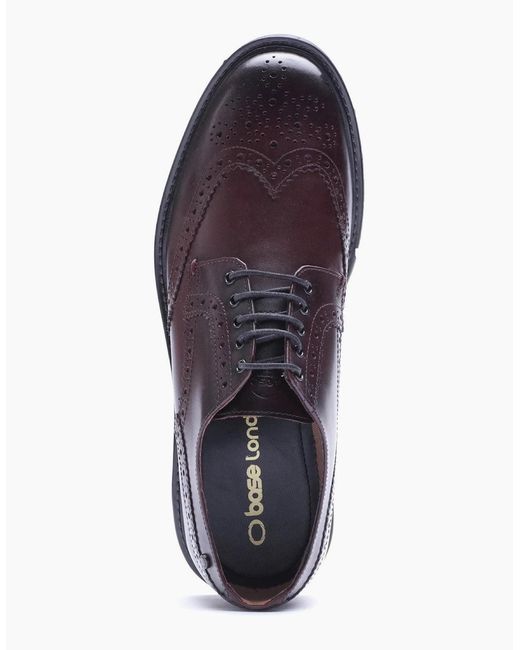 Base London Purple London Tanner Leather Bordo Brogues Shoes for men