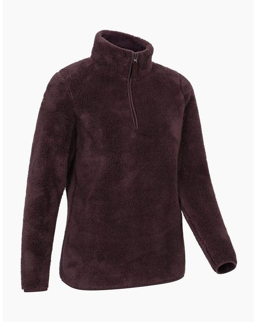 Mountain Warehouse Purple Ladies Teddy Fleece Quarter Zip Fleece Top