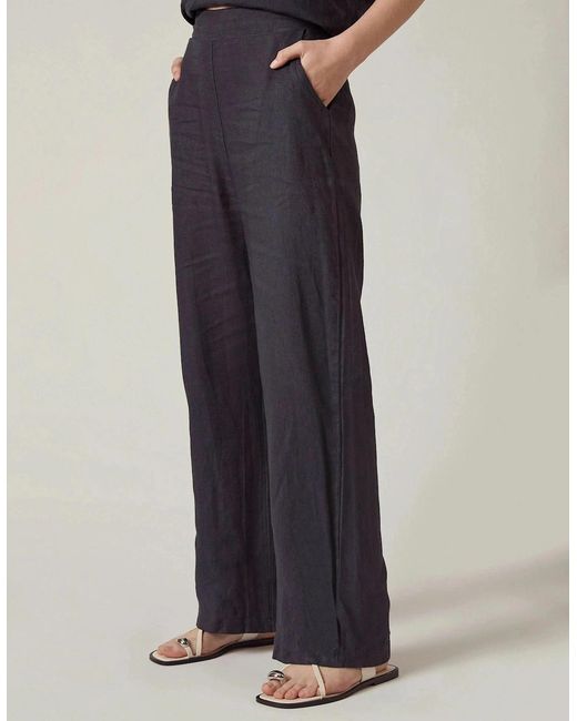 James Lakeland Blue Relaxed Linen Trousers