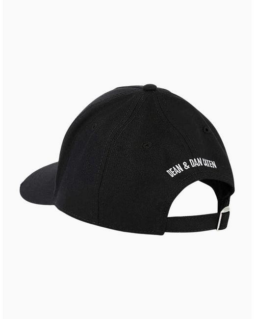 DSquared² Black Icon Spray Paint Cap for men