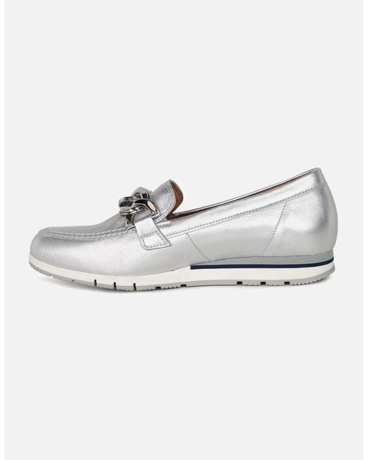 Gabor White Bea Loafers