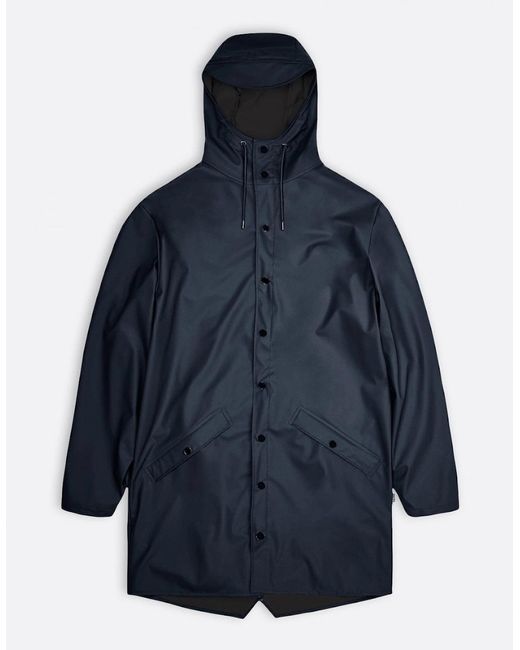 Rains Blue Long Jacket
