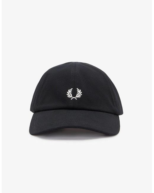 Fred Perry Black Pique Classic Cap for men