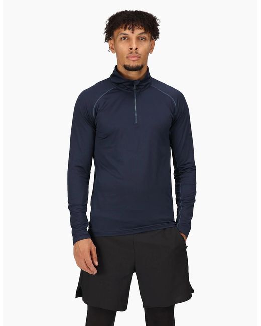 Regatta Blue Professional Core Stretch Half Zip Midlayer for men