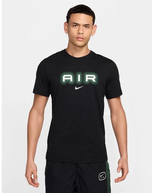 Nike Black Regular Fit Arch Lettering Crew Neck T-Shirt for men