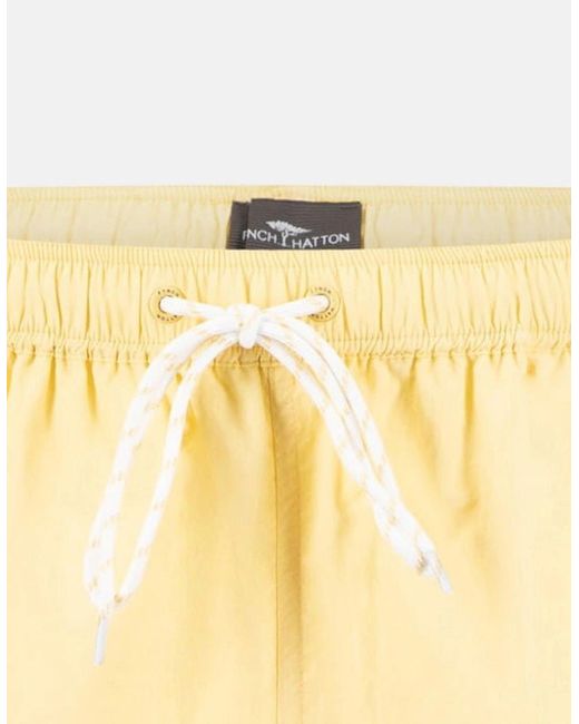 Fynch-Hatton Yellow Solid Swim Shorts Pale for men