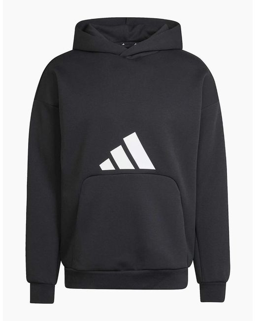Adidas Blue M Fi 3Bar Hoody for men