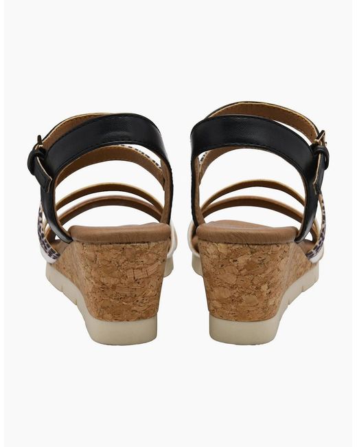 Lotus Metallic Kitty Wedge Sandals