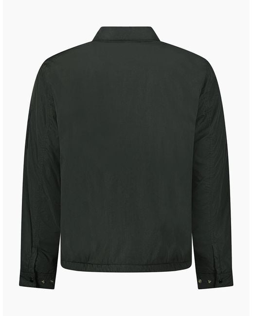 C P Company Green Nylon Button Up Lens Overshirt for men