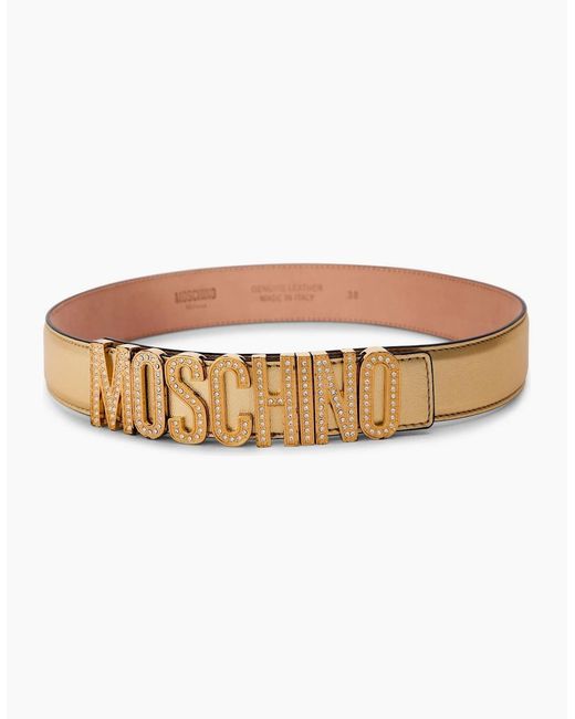 Moschino White Leather Belt