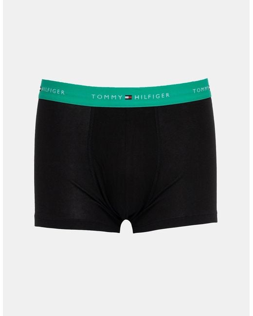 Tommy Hilfiger Black 3-Pack Logo Waistband Trunks for men