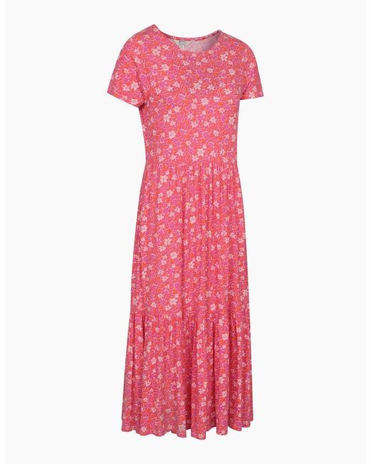Mountain Warehouse Pink Ladies Sardinia Floral Tiered Dress