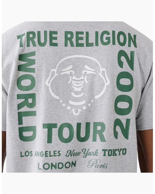 True Religion White 107998 T Shirts Short Sleeve Buddha Face Summer Crew Neck Tee for men