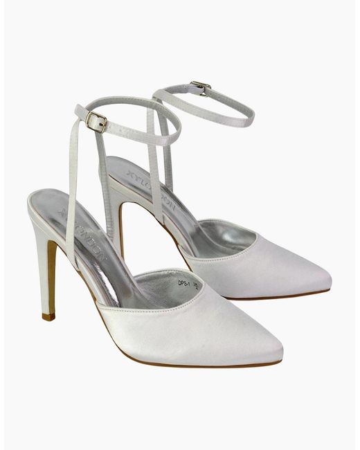 XY London White Ladies Liliane Pointed Stiletto Heel High Heels