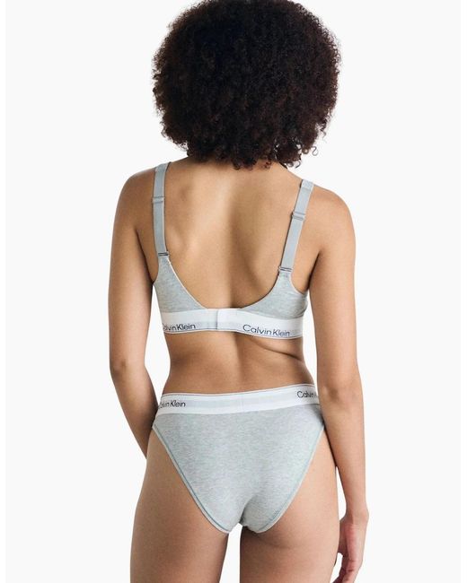 Calvin Klein Gray Icon Cotton Modal High Leg Tanga Brief, Heather