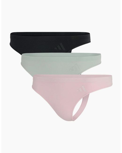 Adidas Black Rise Thong 3Pk