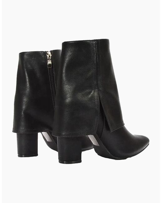 XY London Black Ladies Ayla Folded Collar Chelsea Boots
