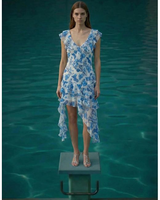 Oceanus Blue Octavia Luxe Split Leg Dress