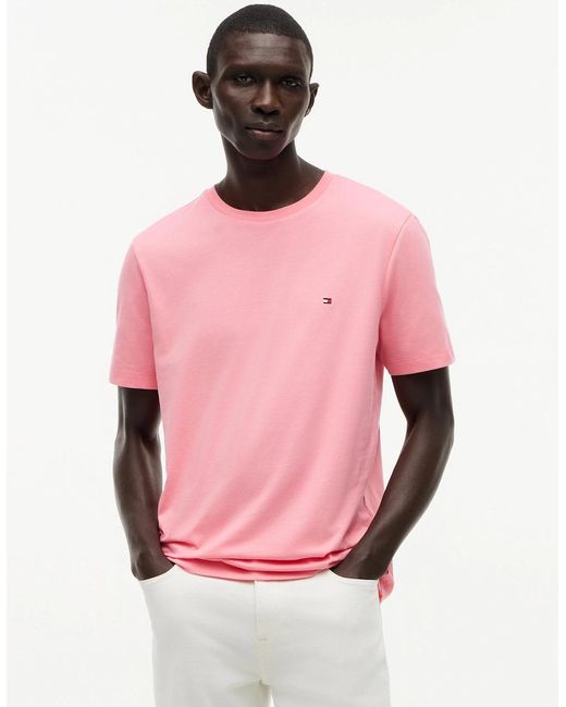 Tommy Hilfiger Pink Essential Seasonal Regular Fit Solid T-Shirt for men