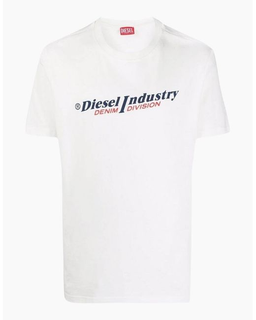 DIESEL White Industry Denim Division Logo T-Shirt