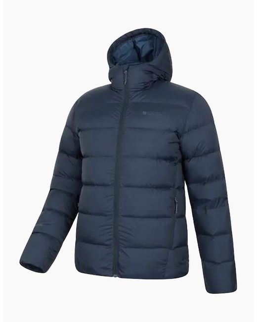 Mountain Warehouse Blue Stratus Down Packable Hooded Jacket for men