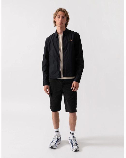 Fred Perry Black Poplin Overshirt for men