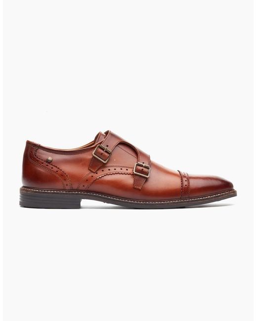 Base London Brown Henley Monk Shoes for men