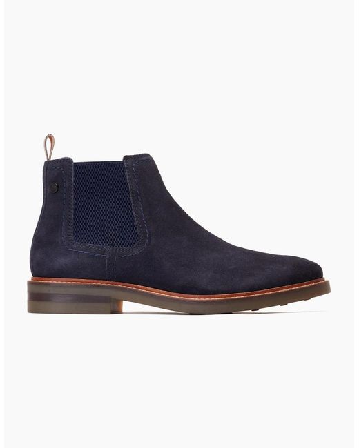 Base London Blue Portland Chelsea Boots for men