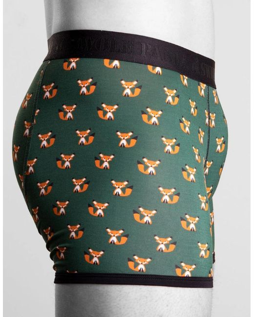 Swole Panda Green Foxes Bamboo Boxer Brief for men