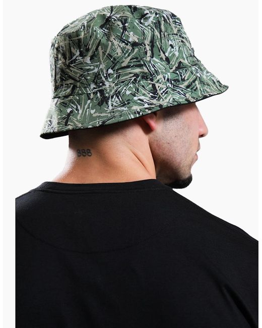 Marshall Artist Green Reversible Bucket Hat/Camo for men