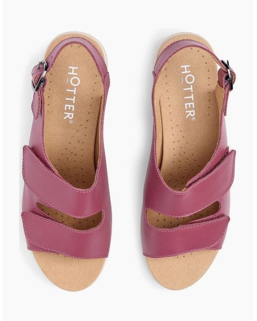 Hotter Pink Easy Ii Wide Fit Wedge Sandals