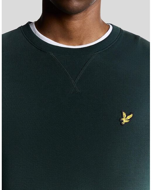 Lyle & Scott Green Cotton Crew Neck Sweatshirt for men