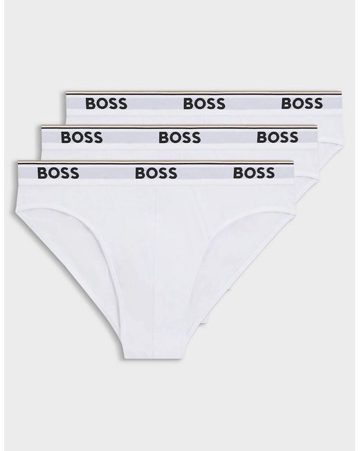 Boss White Boss 3 Pack Power Briefs for men