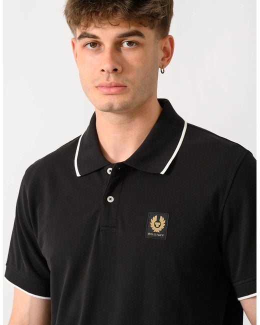 Belstaff Black Tipped Polo Shirt for men