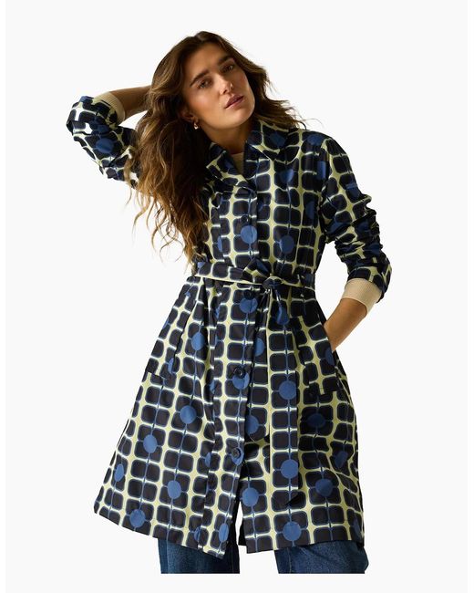 Regatta Blue Ladies Orla Kiely Waterproof Trench Coat
