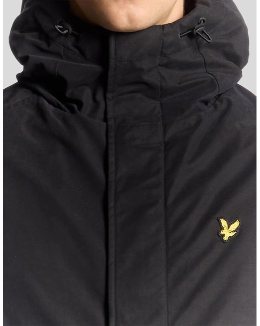 Lyle & Scott Black Heavyweight Hooded Parka for men